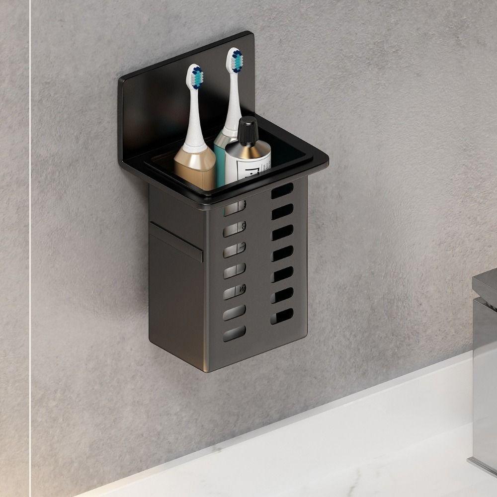 Plastic Toothbrush Storage Rack No Drill Chopsticks Cage Practical Wall Mounted Storage Box  Dorm