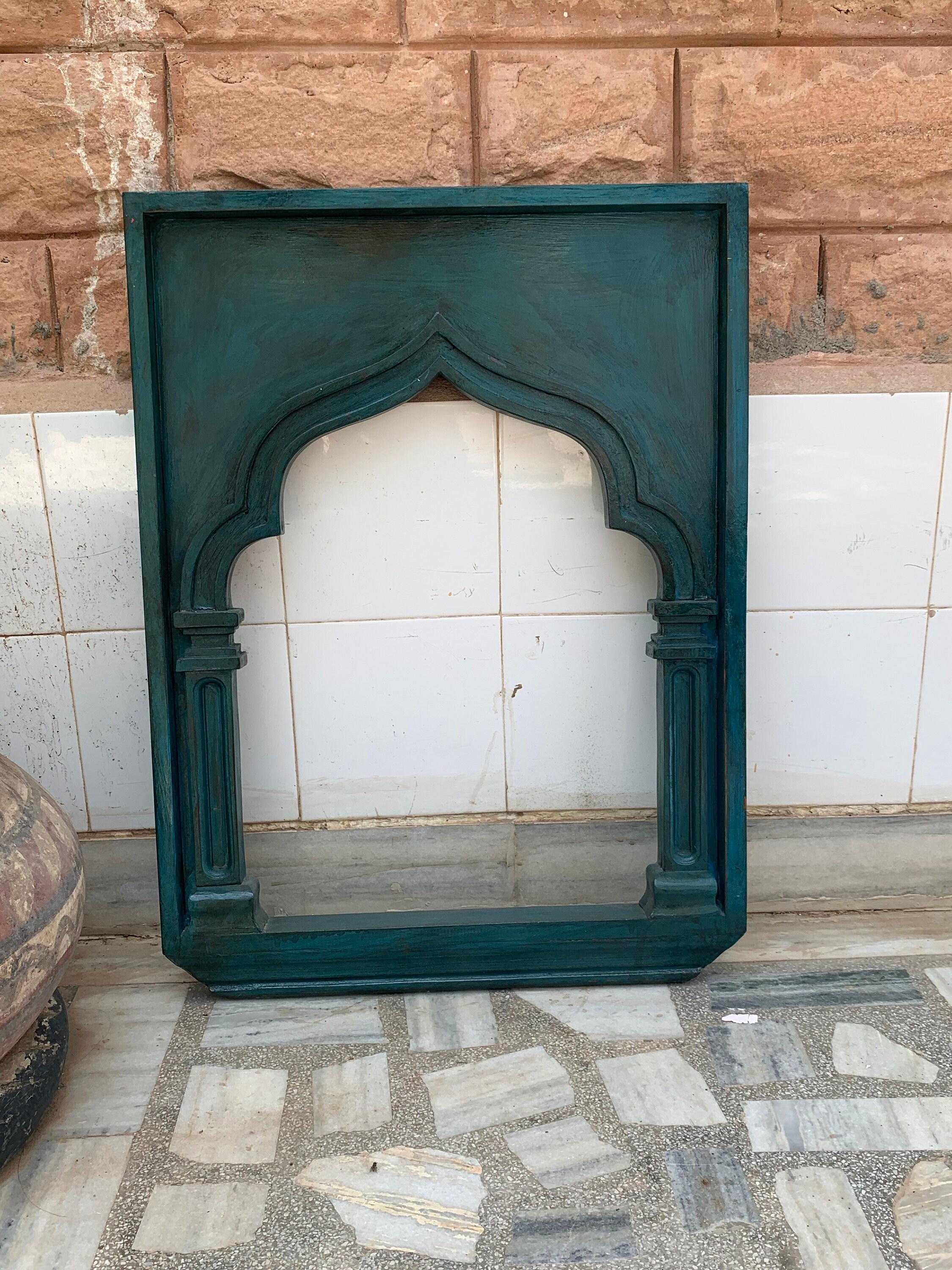 Hand-Painted Wooden Jharokha Frame: Vintage Indian Wall Decor разноцветный