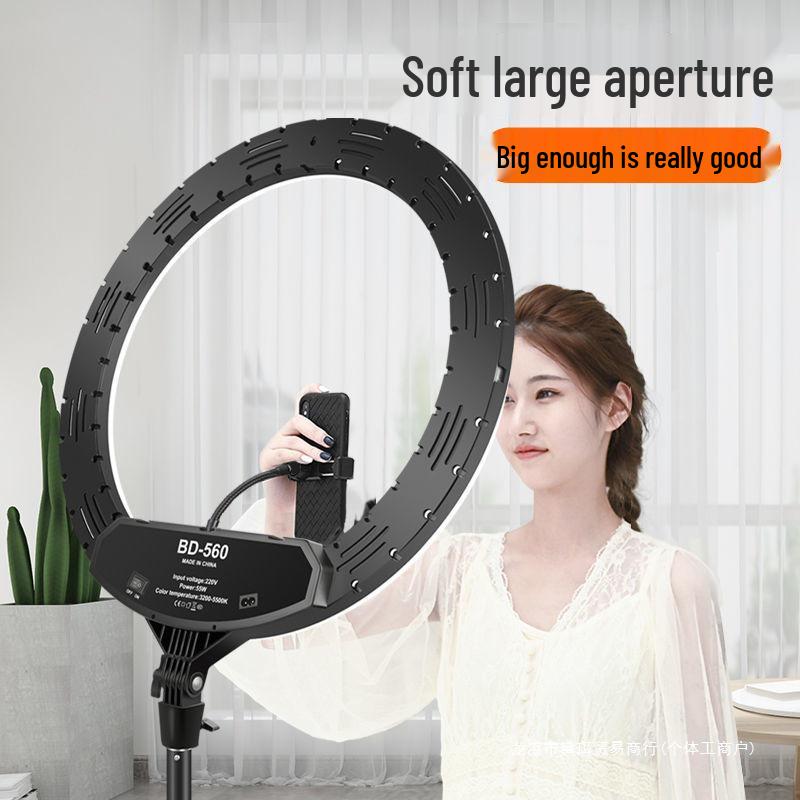2025 Ring Light Stand for Live Streaming & Beauty Selfies - 22-inch Mobile Phone Holder for Influencers