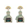 Fashion Wine Bottle Earrings 11 Color Optional Letter Perfume Bottle Alloy Full Diamond Ladies Ear Jewelry