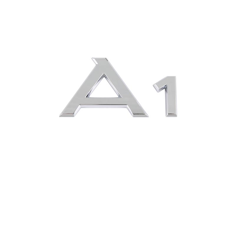 3D Letters Numbers Emblem for Audi A3 A4 A5 A6 A7 A8 Q2 Q3 Q5 Q7 Car Trunk Lid Nameplate Badge Logo Sticker Chrome Glossy Black