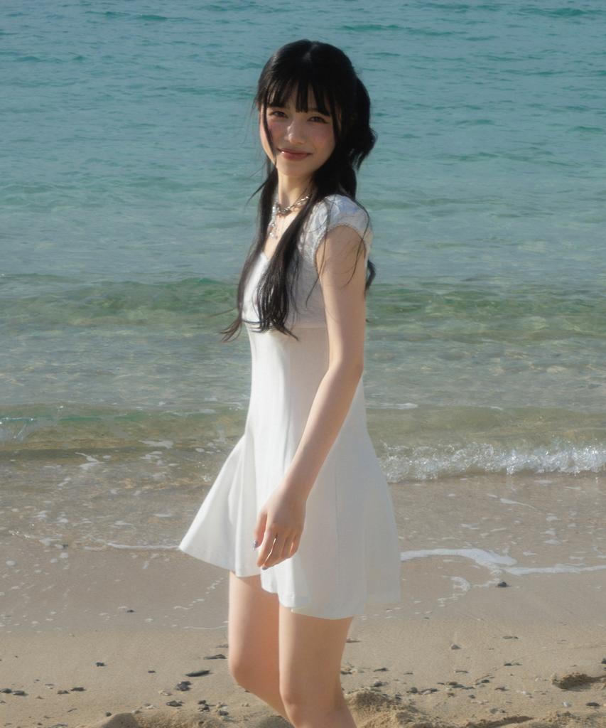 ROSEFRANTZ Flower Punching Mini Dress [Ivory]