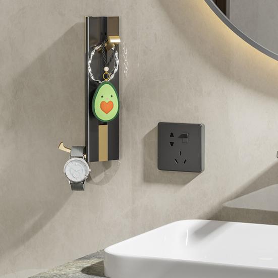 

Keep Tidy Space-saving Excellent Strong Load-bearing Clothes Hanging Rack Porch Hanger with 2/4 Hooks Towel Hanger