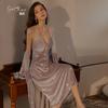Women's Halter Deep V Padded Lingerie Sleep Dress with Robe Lounge Set
