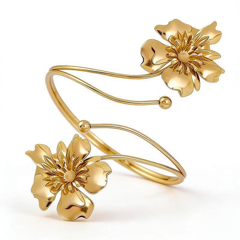 Элегантный Цветочный Браслет-рукав для Женщин - Высококачественное Вечернее Украшение золотой