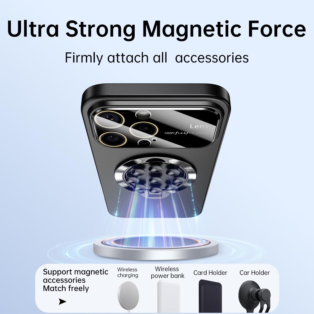 For iPhone 16 Pro Max Case Compatible with MagSafe Suction Cup Kickstand PC Phone Cover