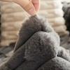 Grey Artificial Rabbit Plush Sofa Cover Thick Warm Non-slip  Soft Tower Winter  Slipcover Cushion Throw Pillowcase Living Room