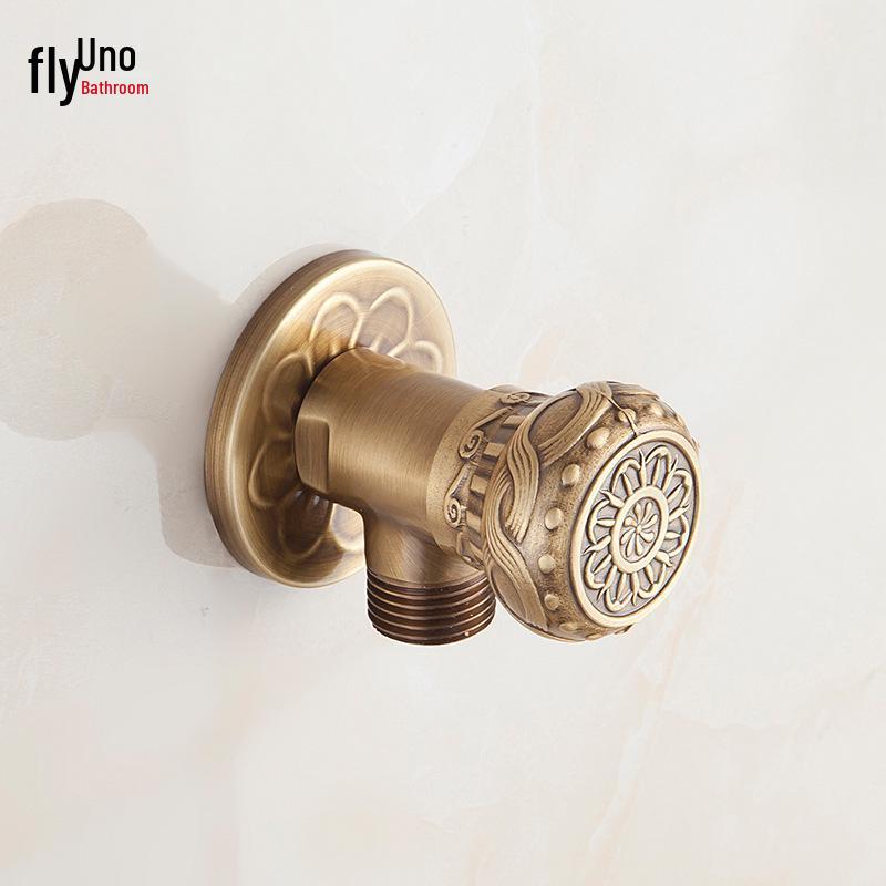 Antikes Messing Geschnitzt Retro Verdickt Schwarz Explosionsgeschützt Heiß/Kalt Eckventil