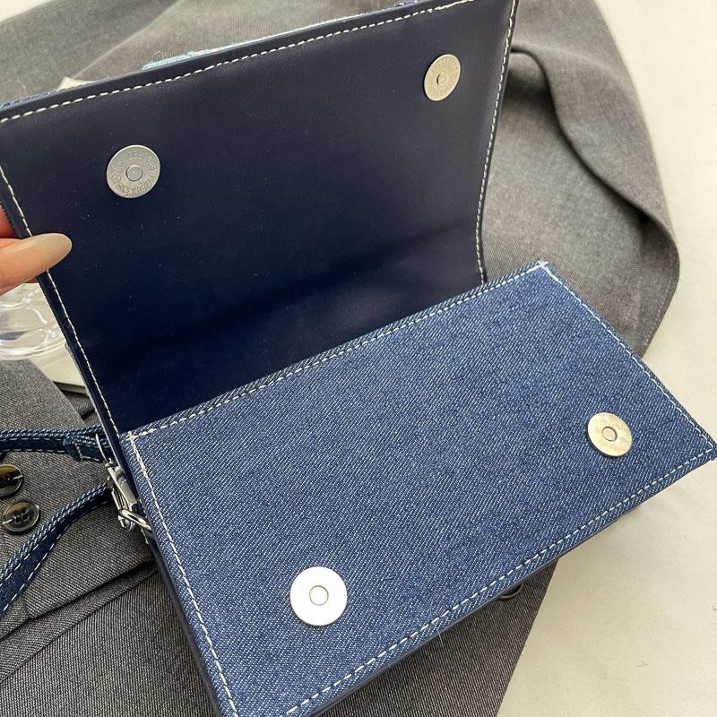 Denim Handbag Women's Crossbody Bag Fashionable Shoulder Commuter Small Square Bag