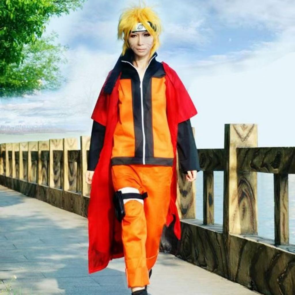 Uzumaki Akatsuki Cosplay Boys Girls Uzumaki Jacket Pants Headband Wig Props Child Uniform Kunai Halloween Costume