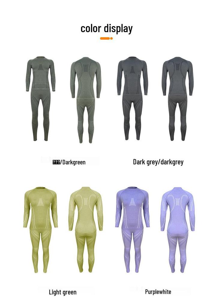 Men's & Women's Quick-Dry Skiing Cycling Hiking Sweat-Wicking Warm Thermal Underwear Set for Autumn/Winter