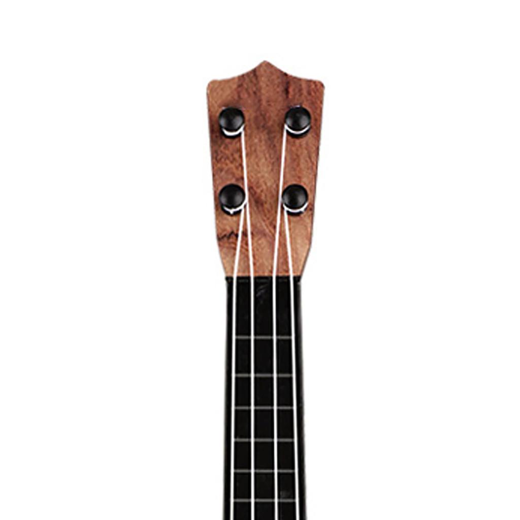 Ukulele Toy Plastic Playable 4 Strings Educational Children Ukulele for Boys Girls Birthday Gifts Dark Color