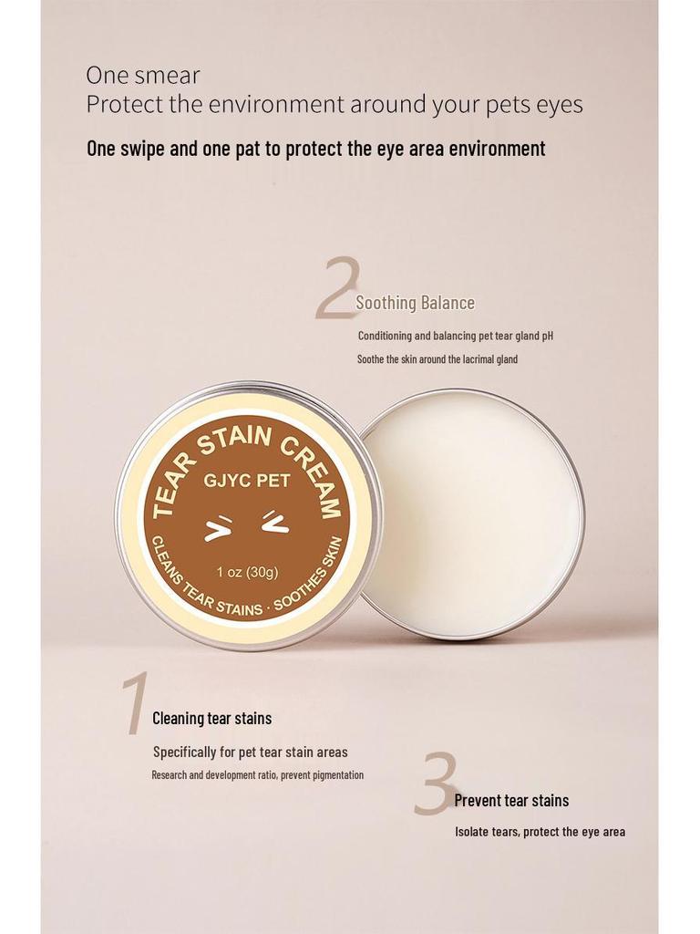 Tear Stain Remover Cream for Dogs & Cats: Gentle Eye Cleaner for Bichon Frise, Teddy & More