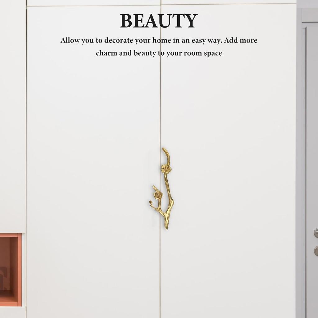 Angoily Antique Bronze Door Pull Black Matte Cabinet Handles Leaf Knobs Handle for Furniture