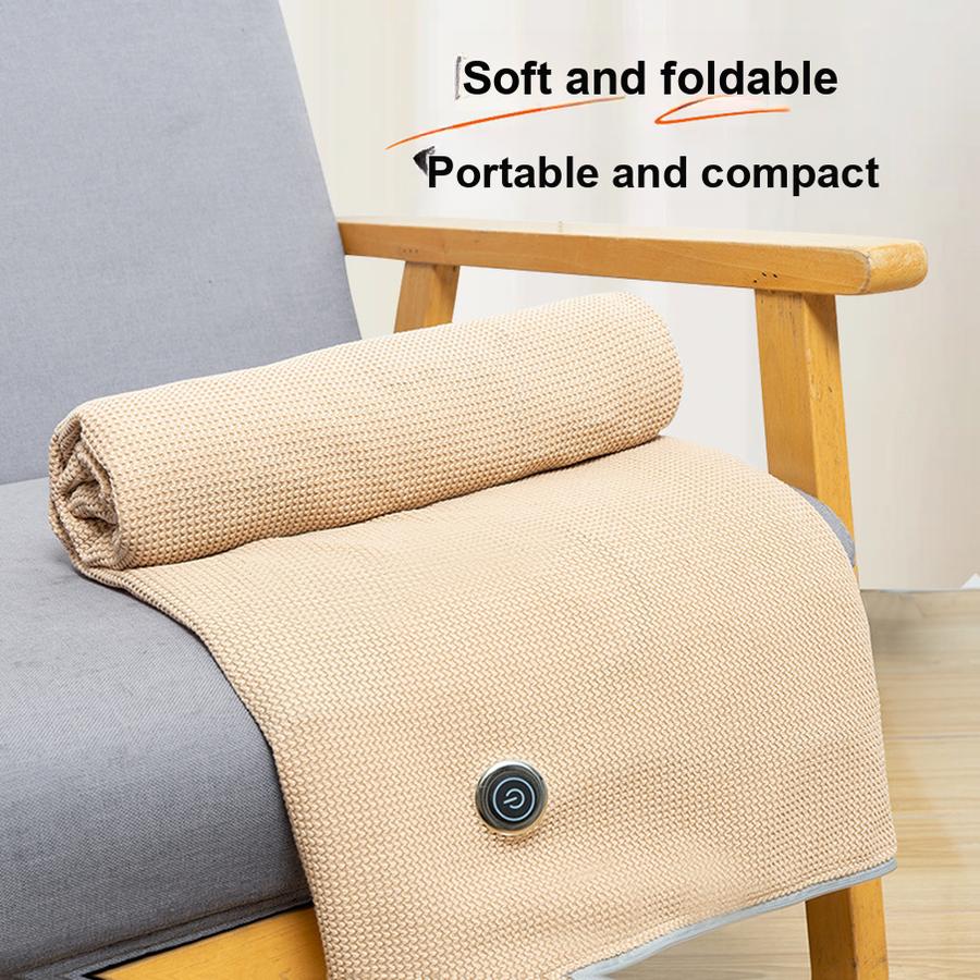 Portable Electric Heated Shawl Warmer Travel Blanket Washable Outdoor Small Home User without power bank