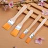 Kit de 4 pinceaux à manche en bois et poils en nylon pour peinture acrylique à l'huile, dessin, nettoyage de la poussière pour artiste