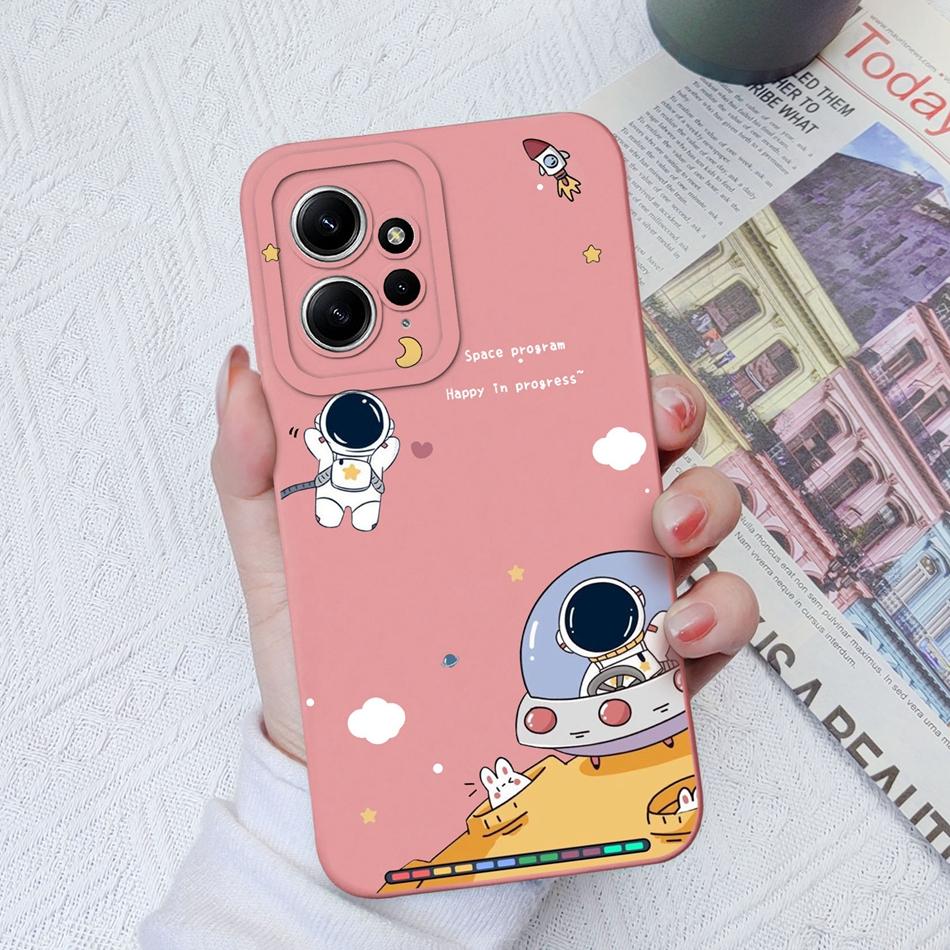 Cases For Xiaomi Redmi Note 12 12S 4G 5G Cute Patterned Liquid Silicone Anti Knock Back Cover For Redmi Note 12 S Funda Bumper