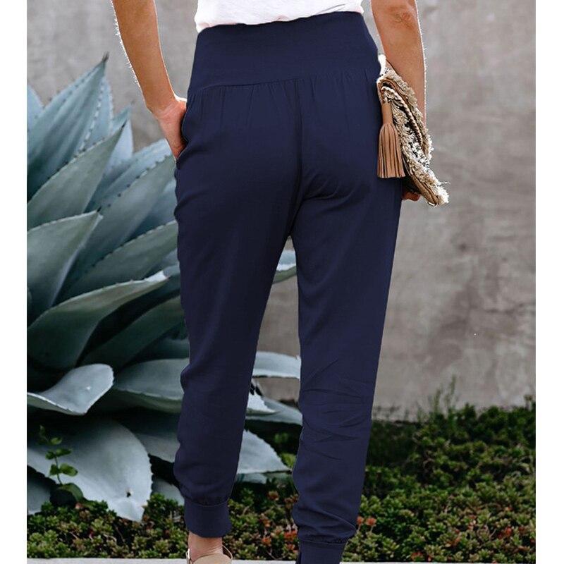 Été Décontracté Taille Élastique Pantalon Court Pour Femmes Dame de Bureau Solide Pantalon Slim Avec Poche Streetwear Pantalon Femme 25779