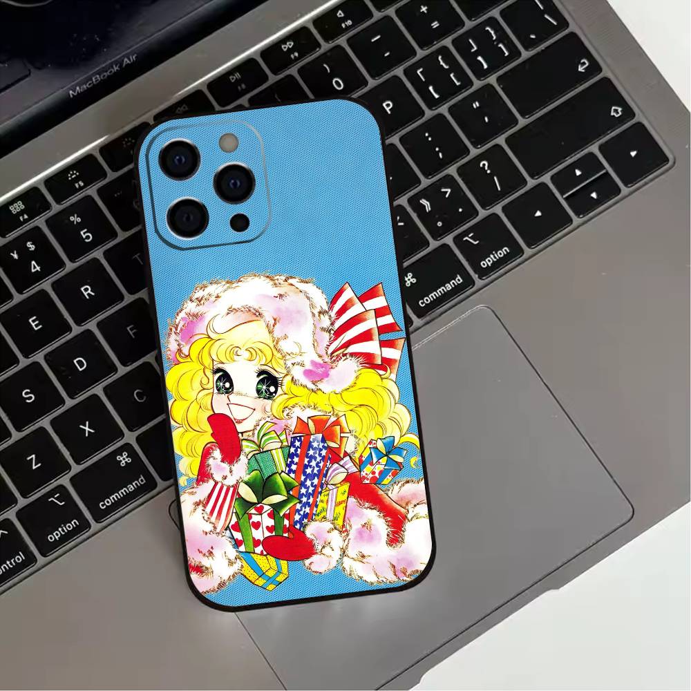 Anime Candy Candy Phone Case For iPhone 17,16,15,14,13,12,11 Plus,Pro Max,XS,Soft Silicone Black Cover