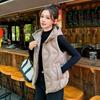 Down cotton vest women's autumn and winter new outer wear versatile vest black vest hooded short coat