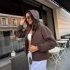 Giacca da Esterno Impermeabile Leggera da Donna con Cappuccio Vestibilità Larga Manica Lunga Casual Cappotto da Escursionismo