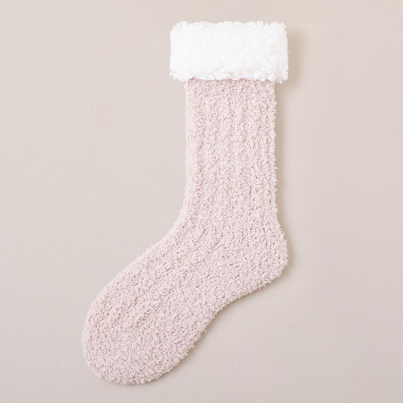 Coral Velvet Socks Women's Winter Plus Velvet Thick Warm Floor Socks Home Sleep Plush Autumn Winter Snow Moon Socks