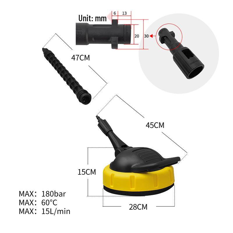 High-Pressure Rotating Brush Head Adapter for 3AAA Karcher Floor Scrubber