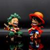 12cm Anime Figure One Piece Monkey D Luffy Roronoa Zoro Kawaii Toys Q Figural Nendoroid Car Decoration PVC Model Fans Gifts