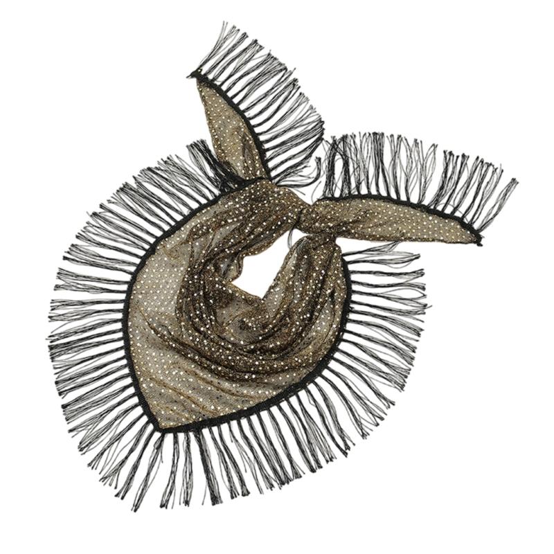 

Шарф с блестками Искрящийся шарф для вечеринки Регулируемый головной платок Женский стильный аксессуар для модных женщин 1 золотой