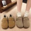 Warm and velvet all-inclusive women's winter new versatile platform beanie shoes casual one-pedal cotton shoes