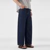 Spring and summer new denim primary color jeans men's American retro trendy brand loose wide-leg straight nine-point pants