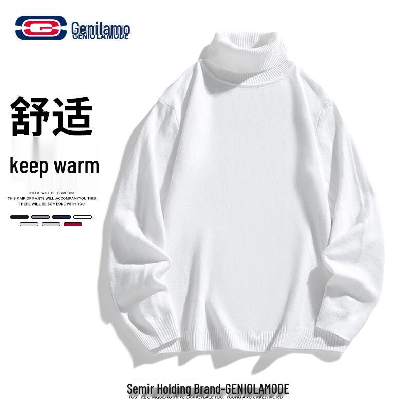 

GENIOLAMODE Men s Solid Turtleneck Sweater 4XL