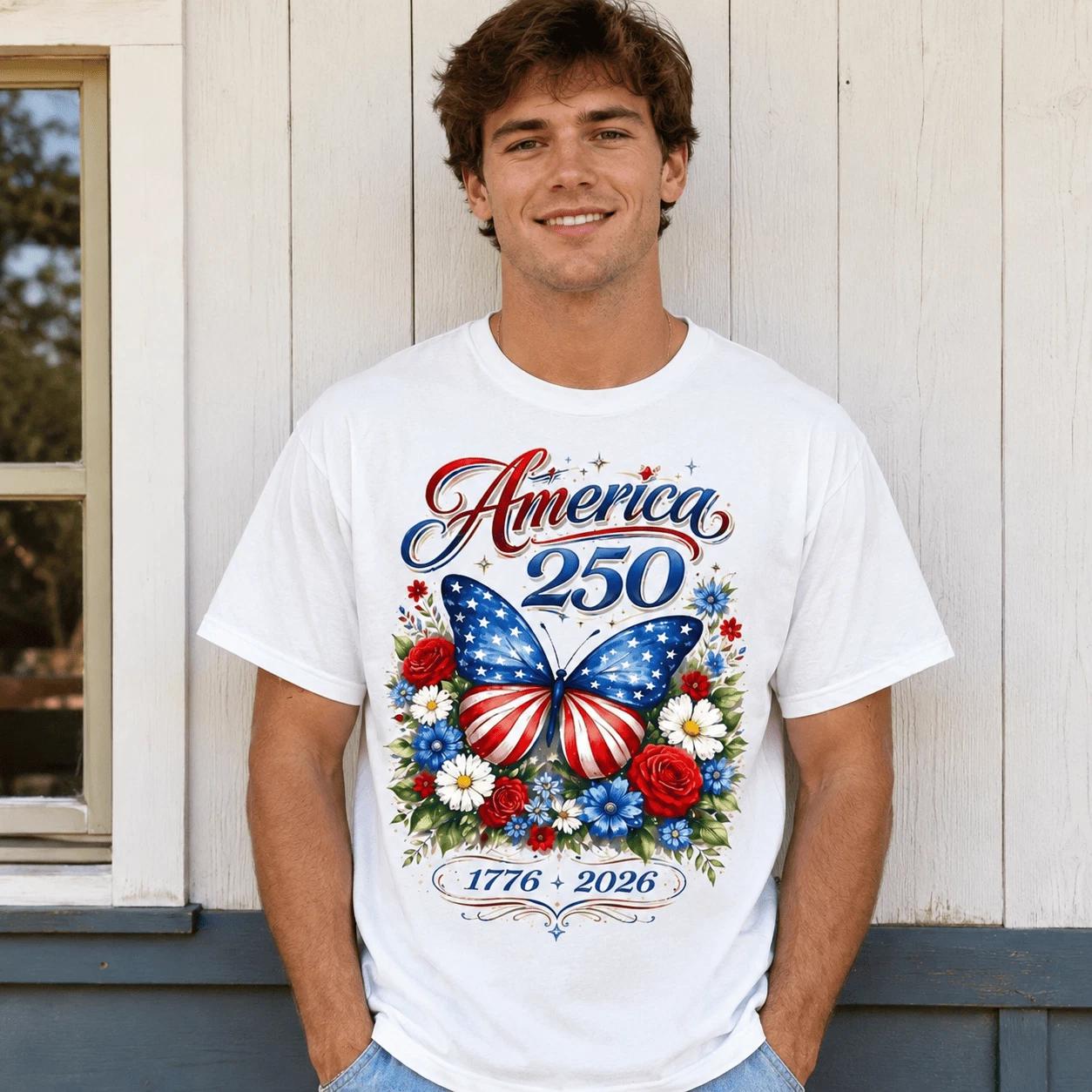 USA Patriotic Freedom 250th Anniversary 4th of July Independence T-Shirt XL