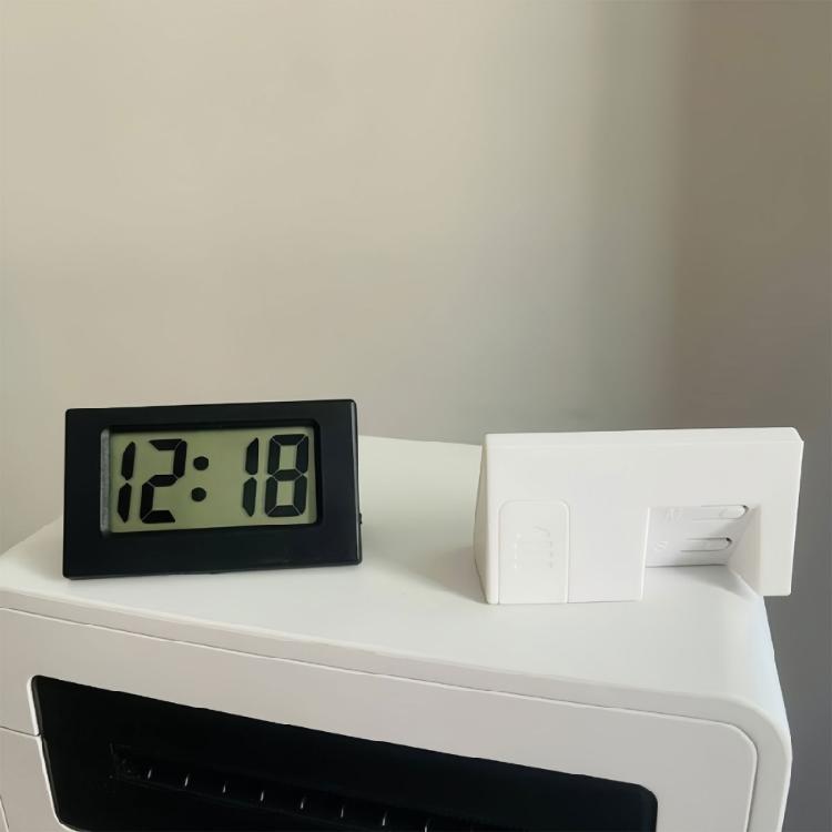 Small Digital Clock Mini Car Clock with Large LCD Display for Office Vehicle Home Table Battery Operated Desk Clocks