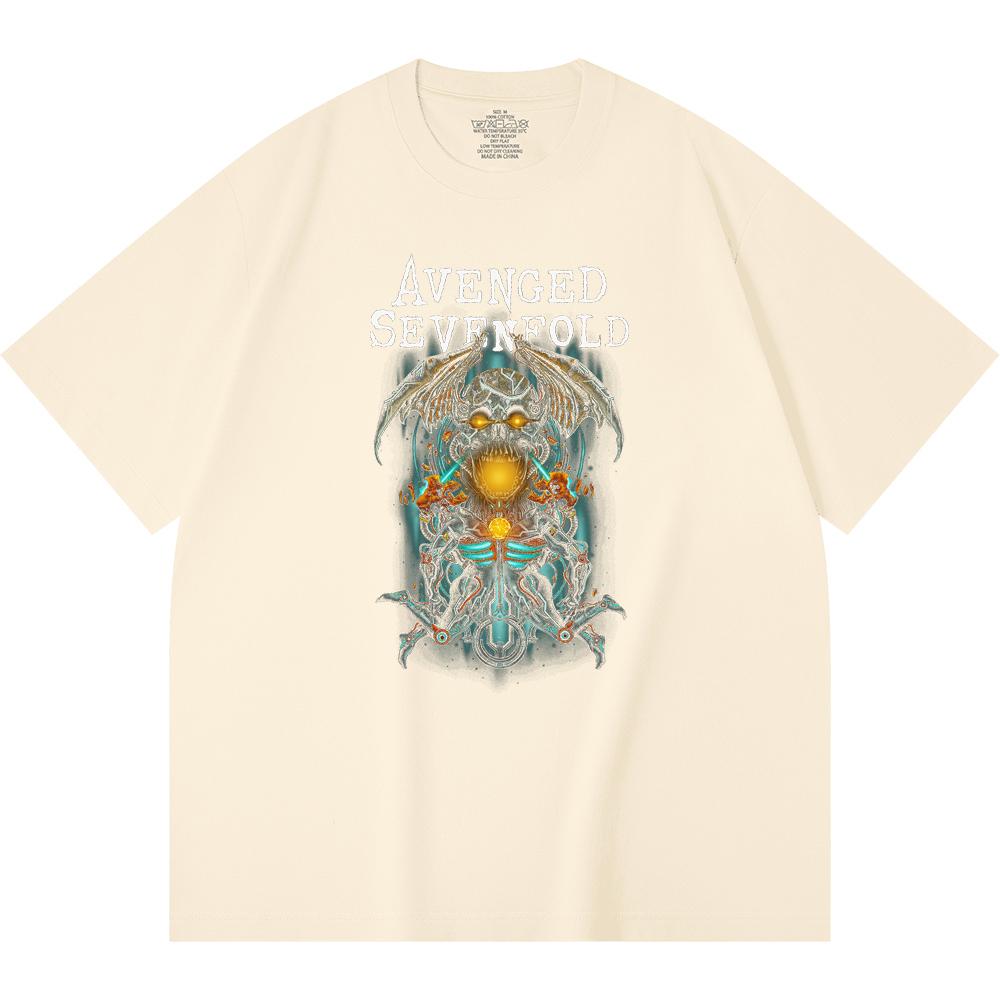 230 Gsm 100% Cotton Heavy Metal T-Shirt  Rock Band Popular Music Print Unisex Heavy Cotton T Shirt