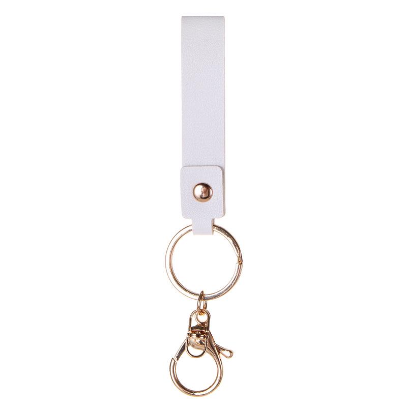 Creative Simple Leather Hand Strap Keychain - Cute Business Gift белый