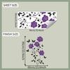 Hand Painted Purple Floral Butterfly Wall Sticker Self-Adhesive Removable for Living Room Study Background Home Decor