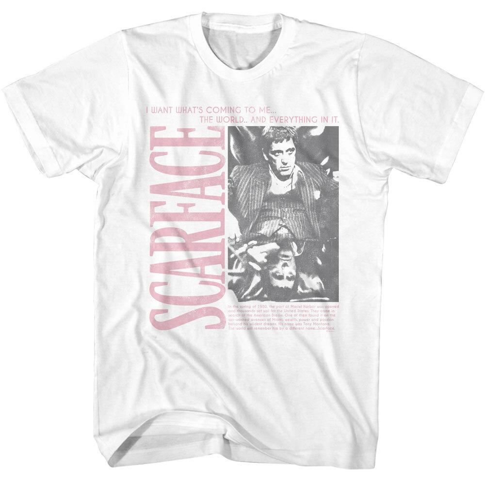 Scarface Movie Tony Montana In Suit I Want What Coming To Me Men T Shirt XXXXL