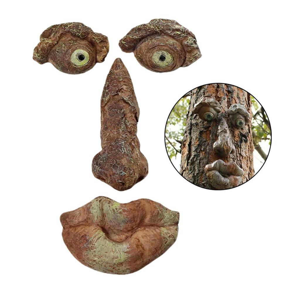 Funny Old Man Tree Hugger Sculpture Garden Yard Outdoor Face Decor Halloween