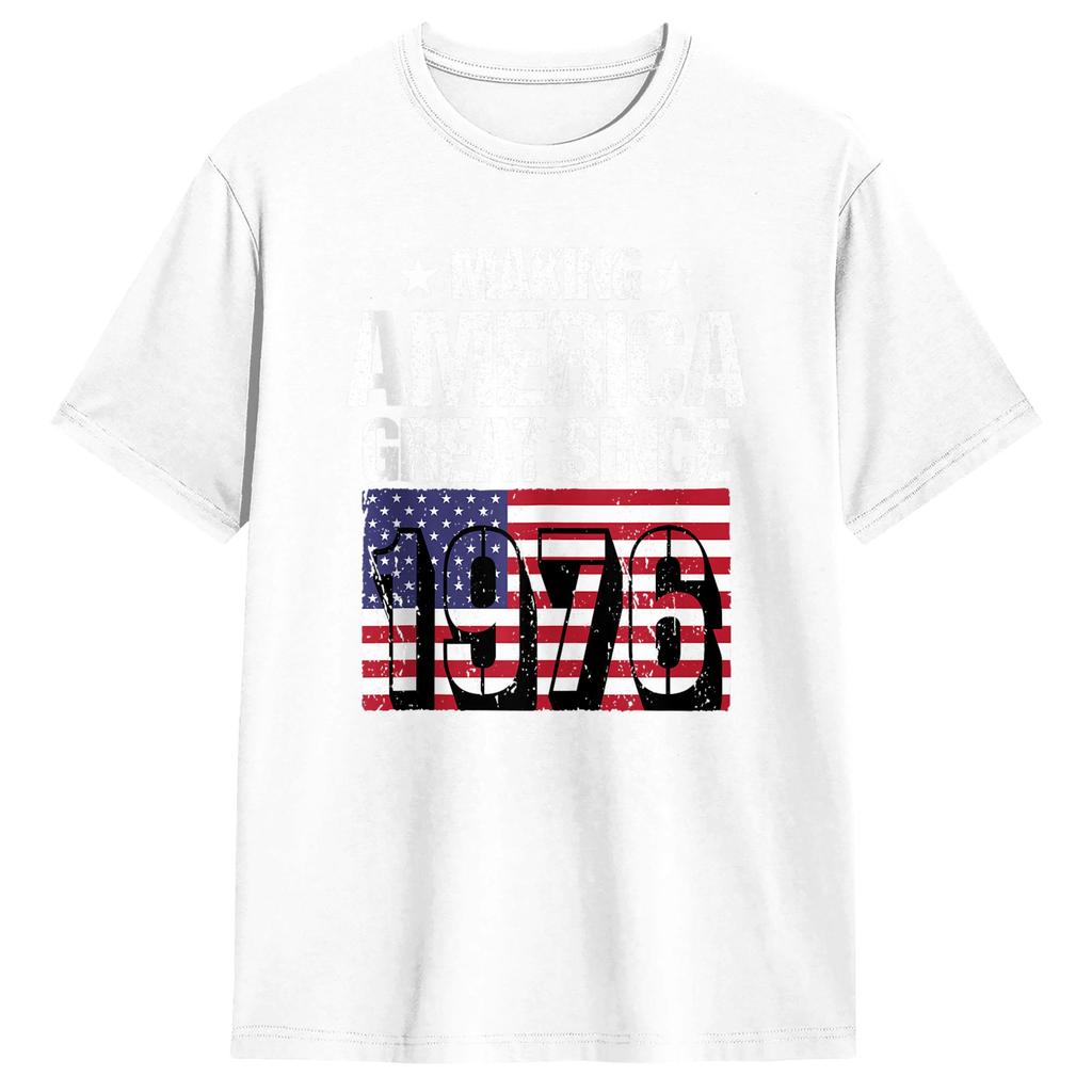 Unisexs TShirts Making America Great Since 1976 Casual Pure Cotton Tee Shirt Short Sleeve T Shirts O Neck Tops Plus Size