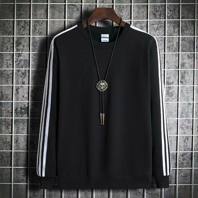 

«Свитшот унисекс с воротником-стойкой и тремя планками 2023 года – модная спортивная куртка весна/осень для мужчин и женщин» 2XL чёрный