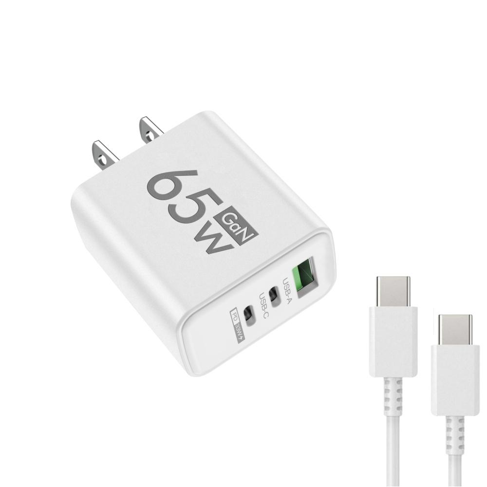 65W GaN Charger USB Type C Fast Charging Quick Charge 3.0 QC3.0 PD Cable Mobile Phone Charger Adapter For iPhone  Samsung Xiaomi