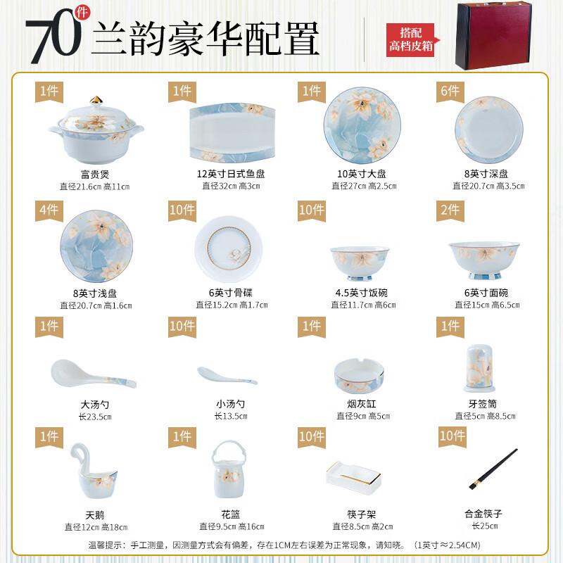 Tao Zhi Light Luxury Chinese Ceramic Dinnerware Set