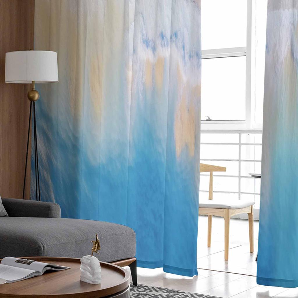 Ocean Beach Summer Vacation Tulle Window Curtains for Bedroom Luxury Home Decor Drapes In Living Room Chiffon Panels