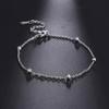 Stainless Steel Gold Chain Bracelet Heart Beaded Couple Bracelets Wrist Jewelry Gift for Women Men