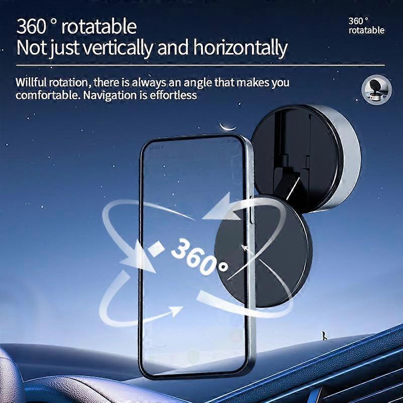 Intelligent Mobile Phone Holder Double-Sided Magnetic Car Mount Black Technology Universal Adsorption Bracket Vacuum Adsorption Stable For Phone