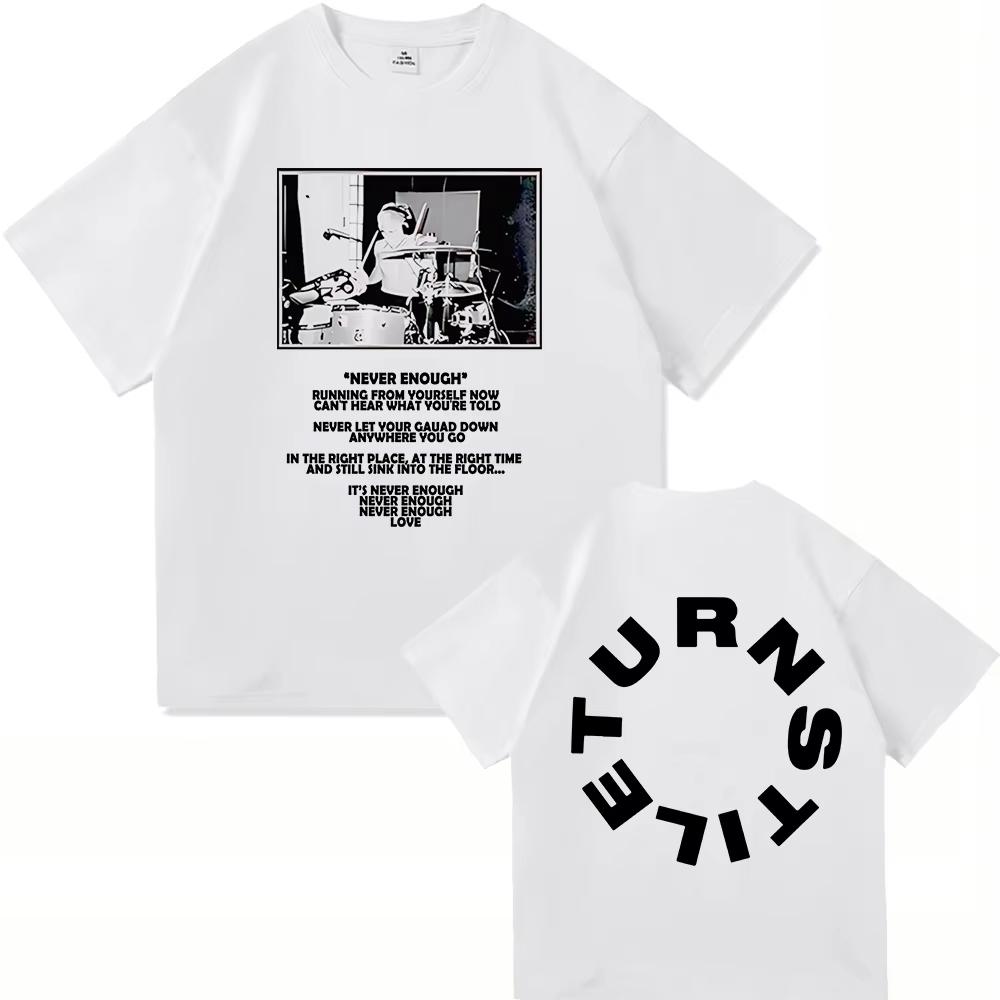 Футболка TURNSTILE DOUBLE RAINBOW 2025 Альбом Never Enough Одежда для мужчин/женщин Харадзюку Высококачественная одежда Винтажные хлопковые футболки XL