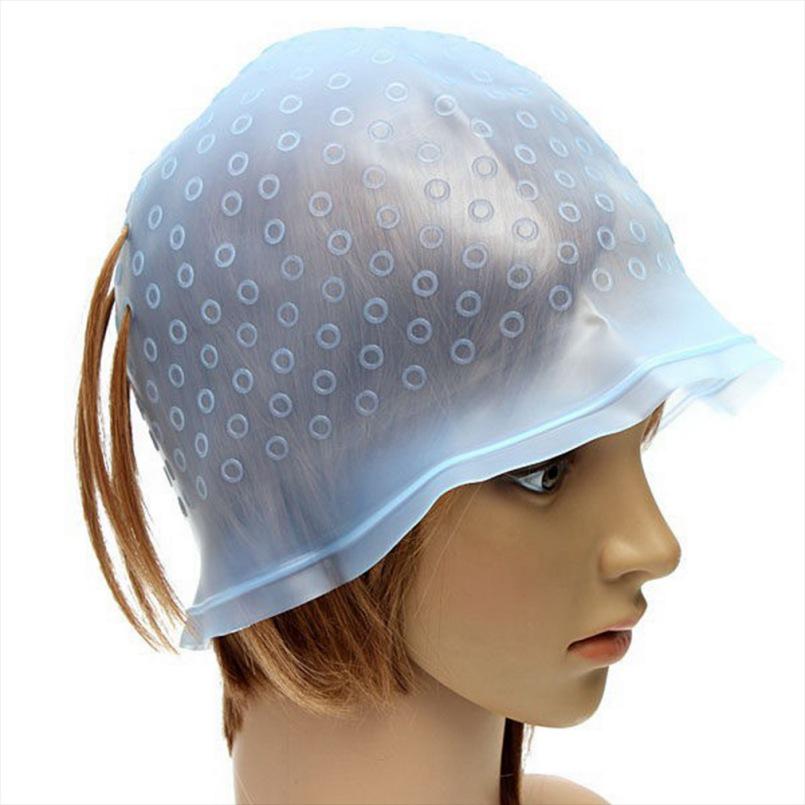 Reusable Hair Colouring Highlighting Dye Cap Hat Hook Silicone Hair Coloring Highlighting Cap + Hook