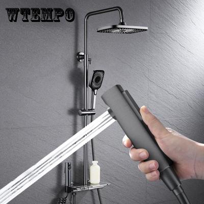 Matte Black Shower Faucet Set Rainfall High Quality All Metal Bathtub Mixer Tap 4-way with Bidet Stainless Steel