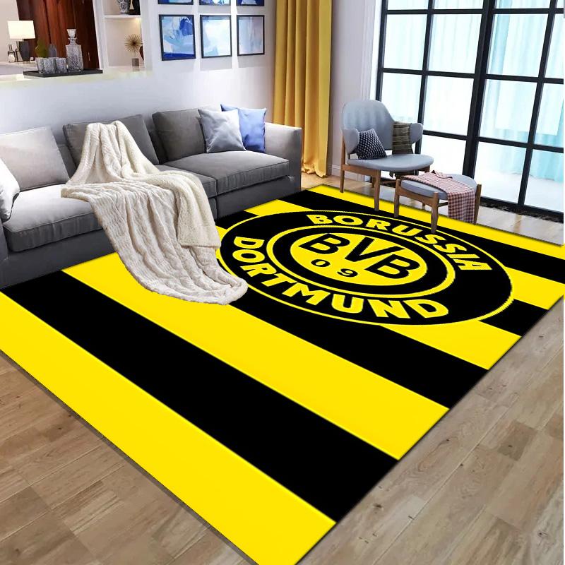 Borussia Dortmund Pattern Rug, Indoor/Outdoor Mat, for Picnic, Gameroom, Bedroom, Office, Living Room, Home Decor Carpet, Birthday Gift